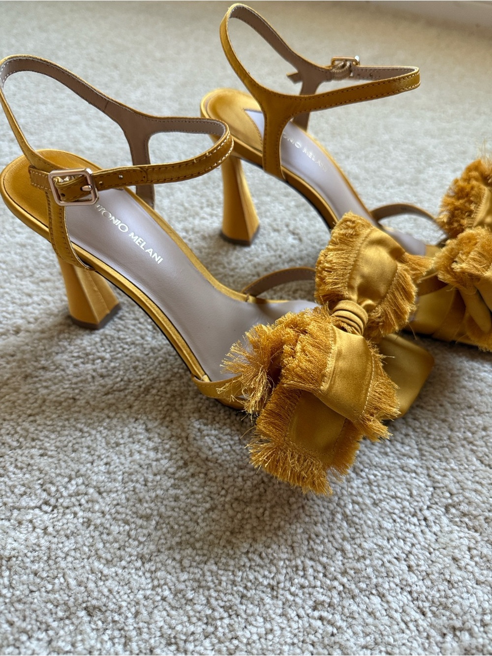 Antonio Melani Zora Satin Frayed Bow Dress Sandal - Picture 2 of 7